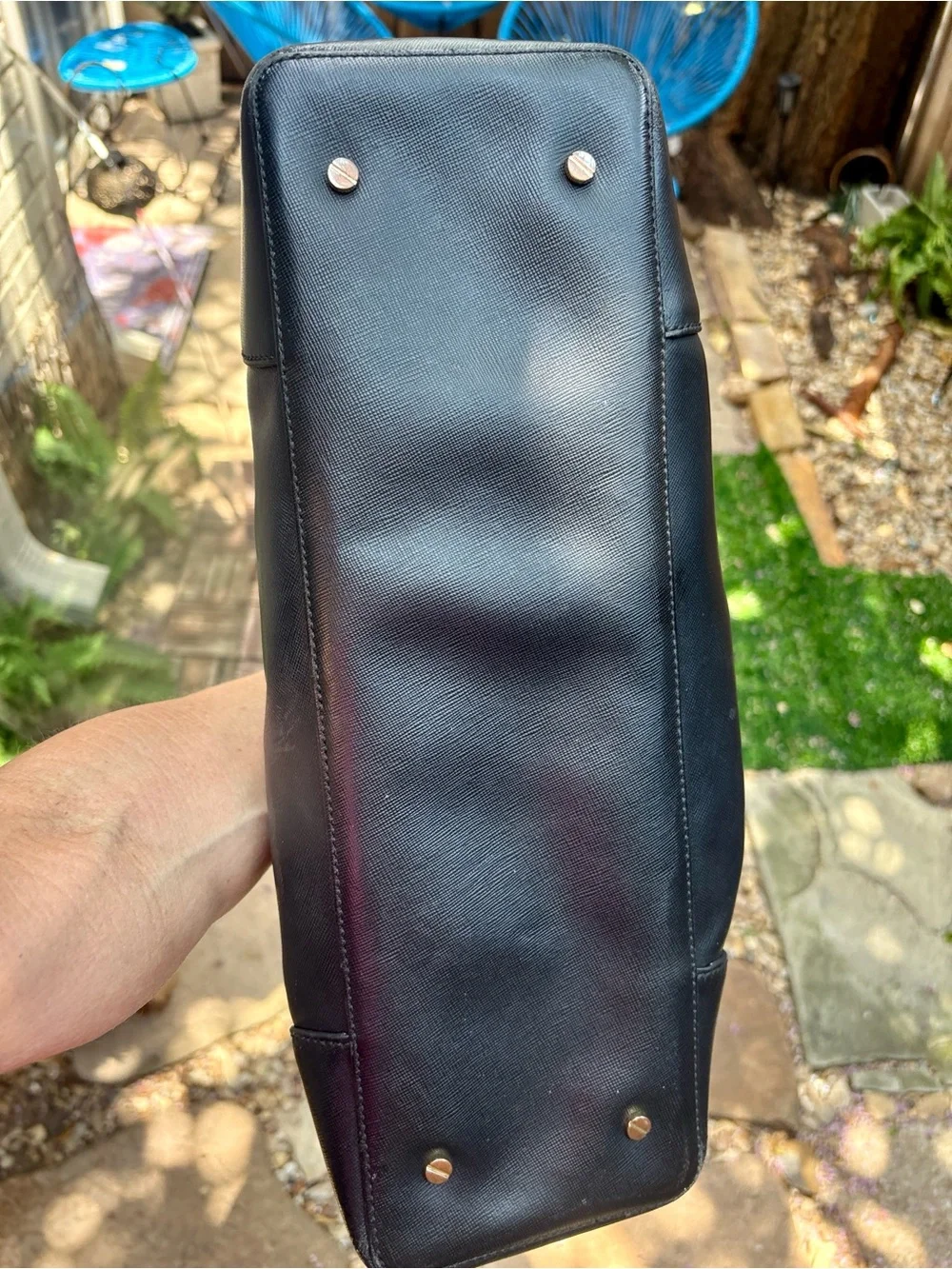 Tory Burch Black Leather Dome Satchel with Gold Logo